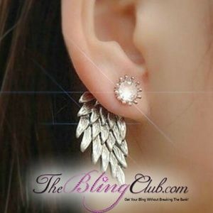 Gorgeous angel wing back silver earrings